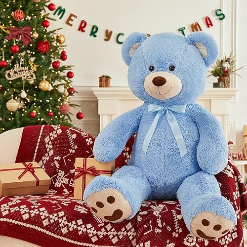 Miniatura 2 de MorisMos Oso de peluche gigante de 4 pies, oso de peluche grande para baby shower, regalo de oso de peluche de tamaño real para niños, niñas, novia,