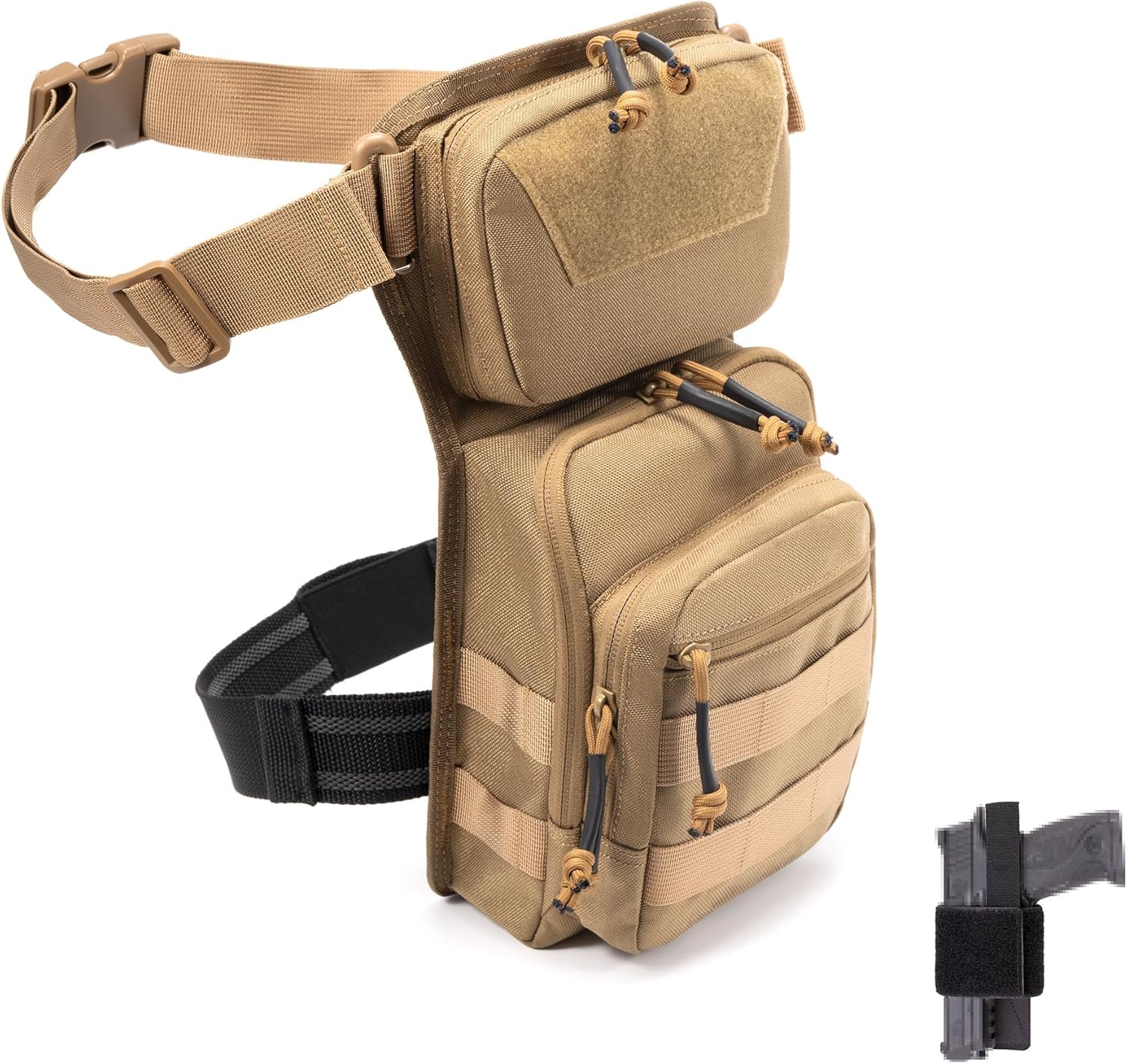 Tactical Drop Leg Bag Utility Pouch Molle Pack for Outdoor Motorcycle Cycling Hunting Hiking with CCW Gun Holster
