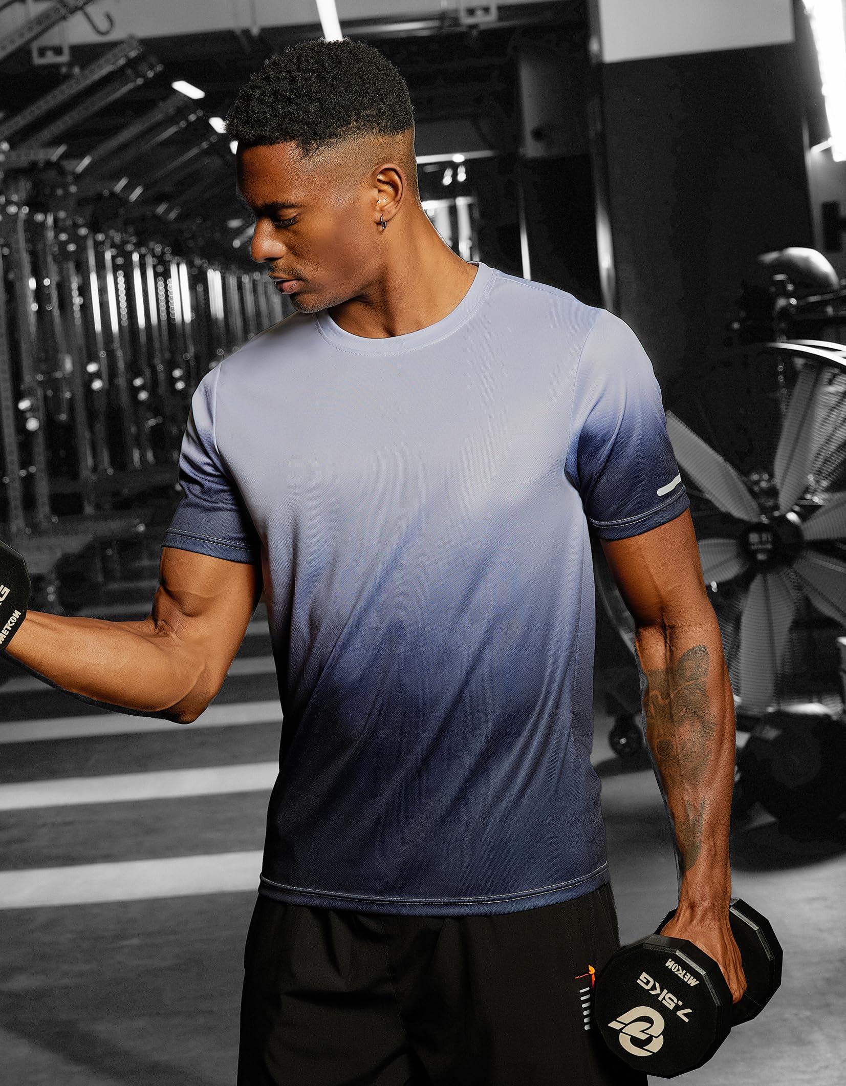 Cimic 1 o 3 Piezas Camiseta Deporte Hombre, Impresión Camisetas Manga Corta Hombre, Secado Rápido Respirable para Running Gimnasio