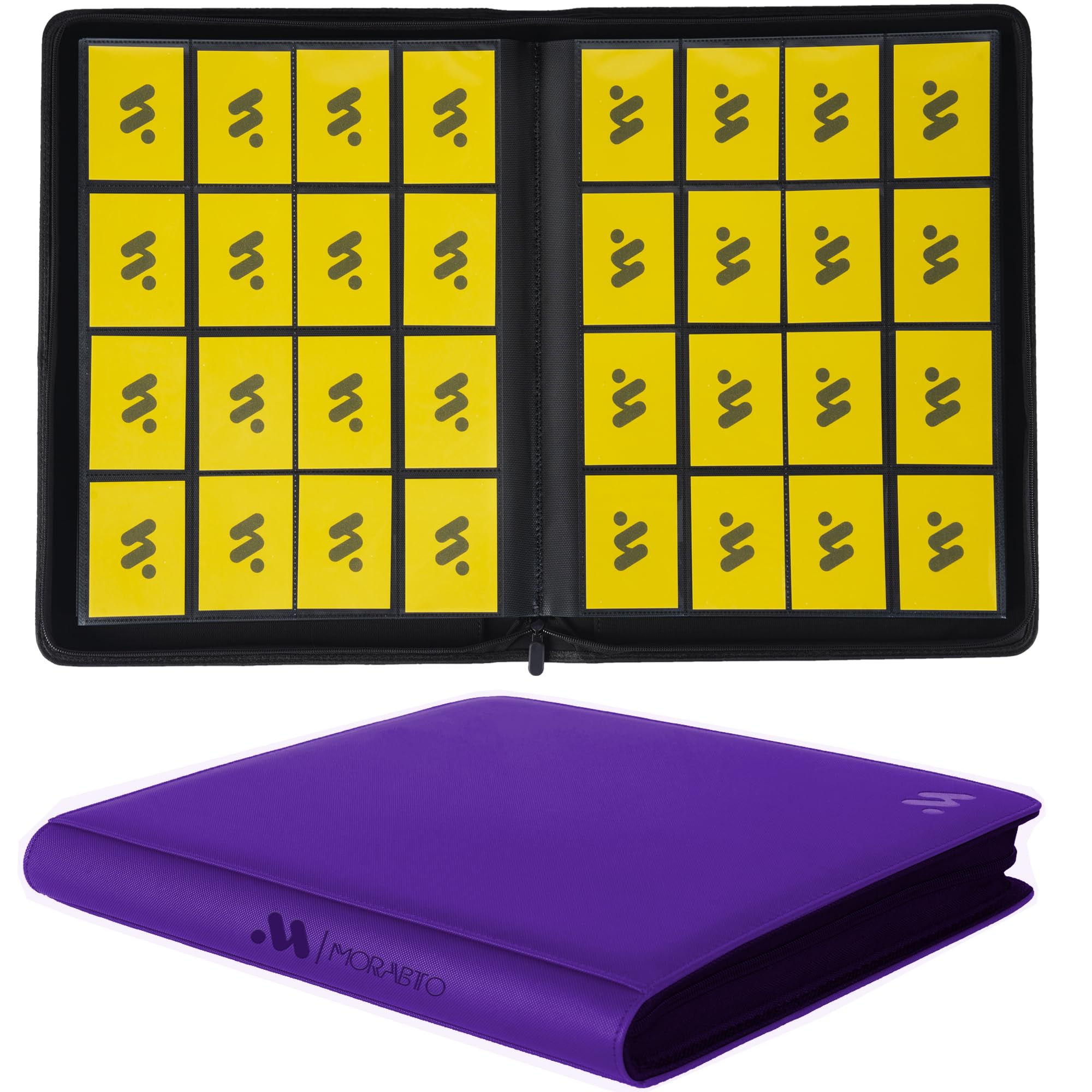 Album à anneaux pour cartes à collectionner 16 poches, album porte-cartes pour jusqu'à 1408 cartes avec 44 pochettes, album porte-cartes à glissière compatible avec cartes TCG/jeux/sport