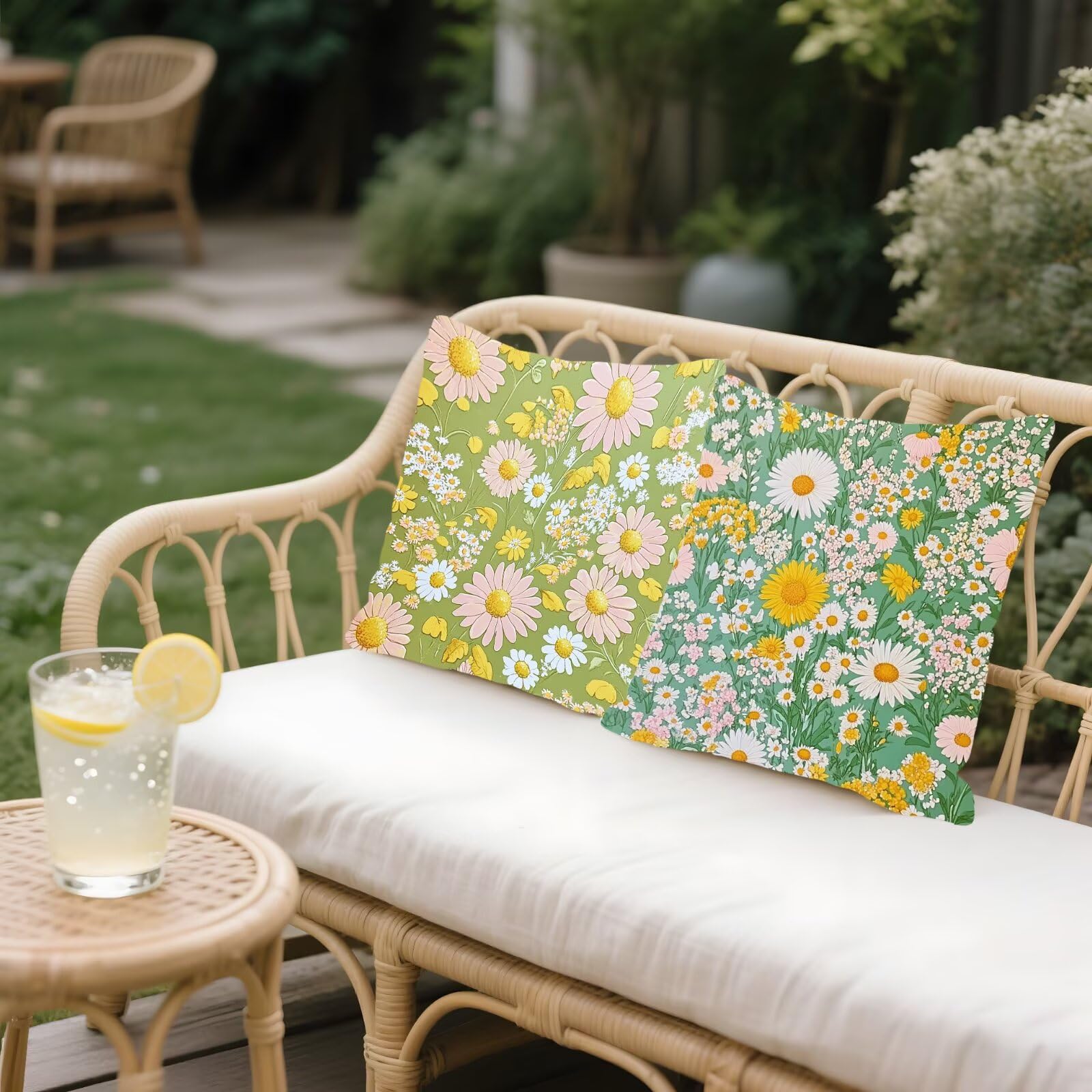 Federe Cuscini Divano 40x40cm, Federa Cuscino Beige Fiore Quadrati Copricuscini Super Morbido Copri Cuscini Per Divano, Cuscino Decorativo da Esterno Giardini, Per Soggiorno Camera Divani Sedie P-404