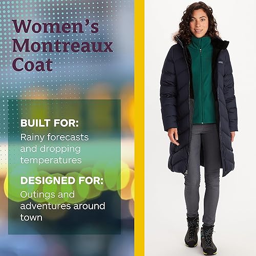 Miniatura 31 de MARMOT Abrigo acolchado de plumón largo Montreaux para mujer Negro azabache,Azul ártico,Nori,Marina de medianoche,Violeta oscuro,púrpura higo,Negro