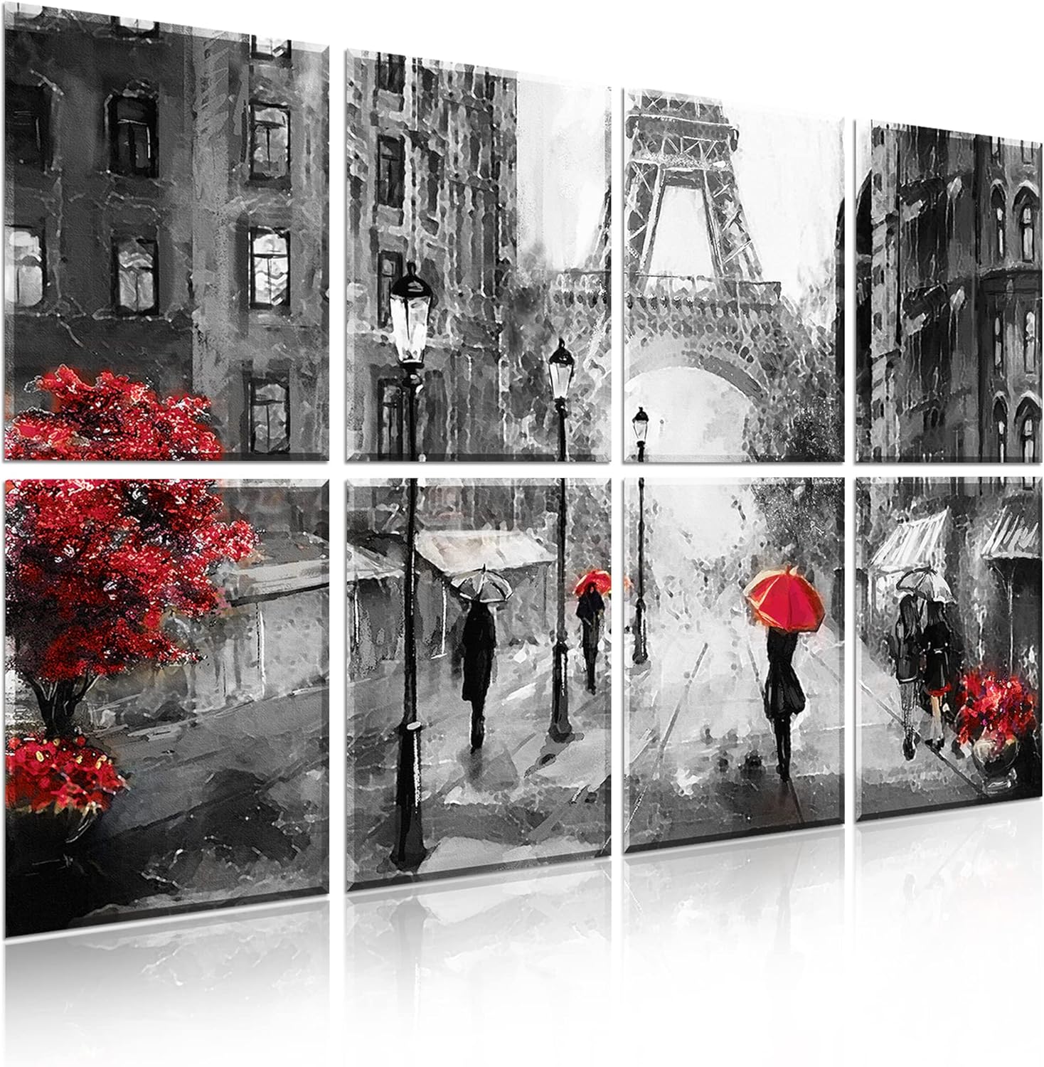 8 Pack Decorative Art Acoustic Panel .47″x 31″ Sound Absorbing Panel,Acoustical Soundproof Wall Panels,Better Acoustic than foam, Suitable for Recording Studio and Home Acoustical Treatments.