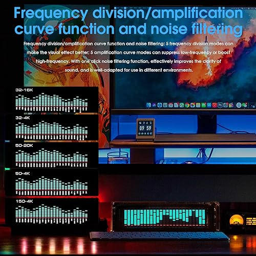 Miniatura 6 de Nobsound AK2515 Pro - Analizador de espectro de audio con pantalla VFD, entrada de micrófono y AGC avanzado, medidor de nivel de sonido preciso para