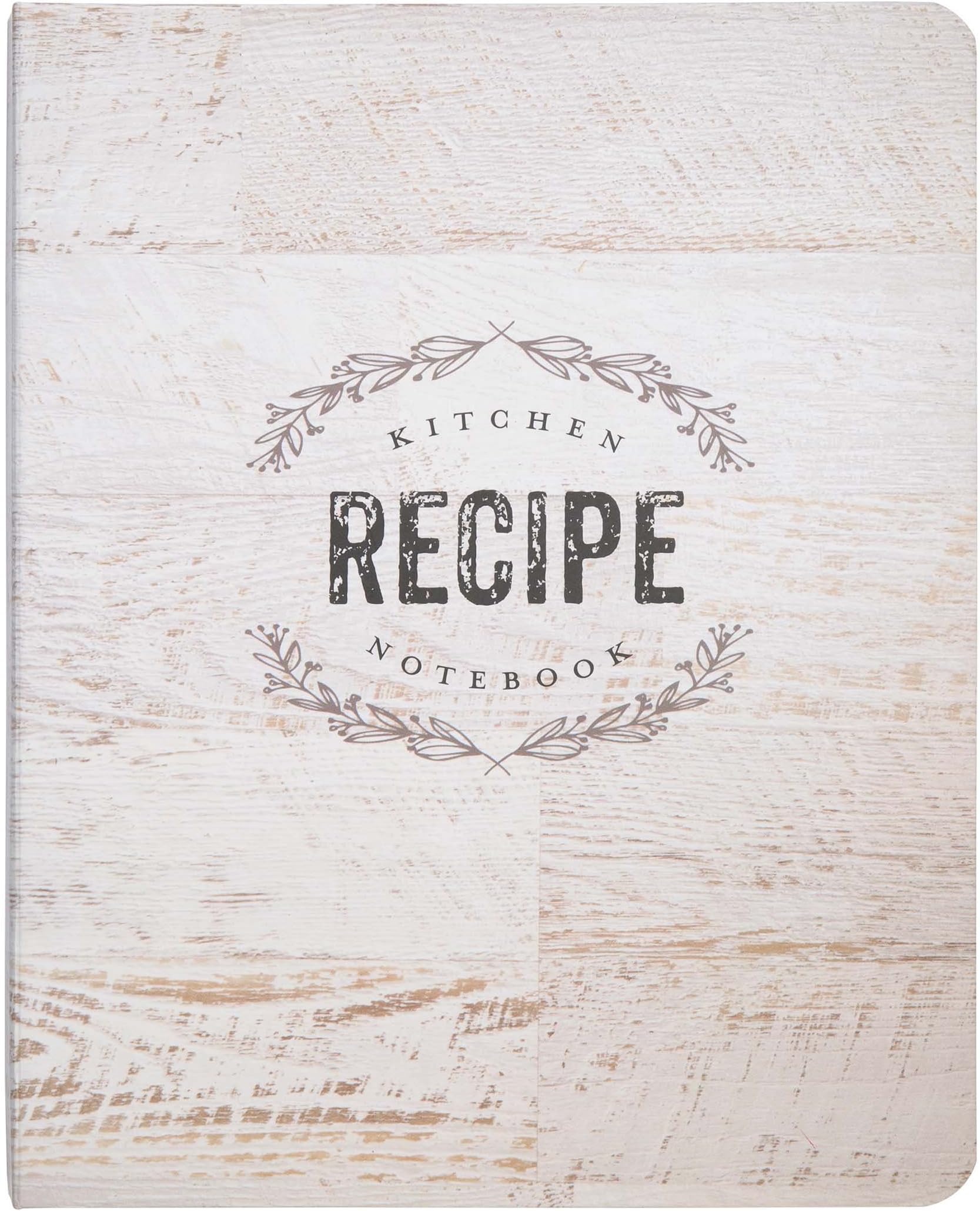 C.R. Gibson Wood Panel Rustic Spiral Recipe Journal, 100 Pages, 7.25" x 9"
