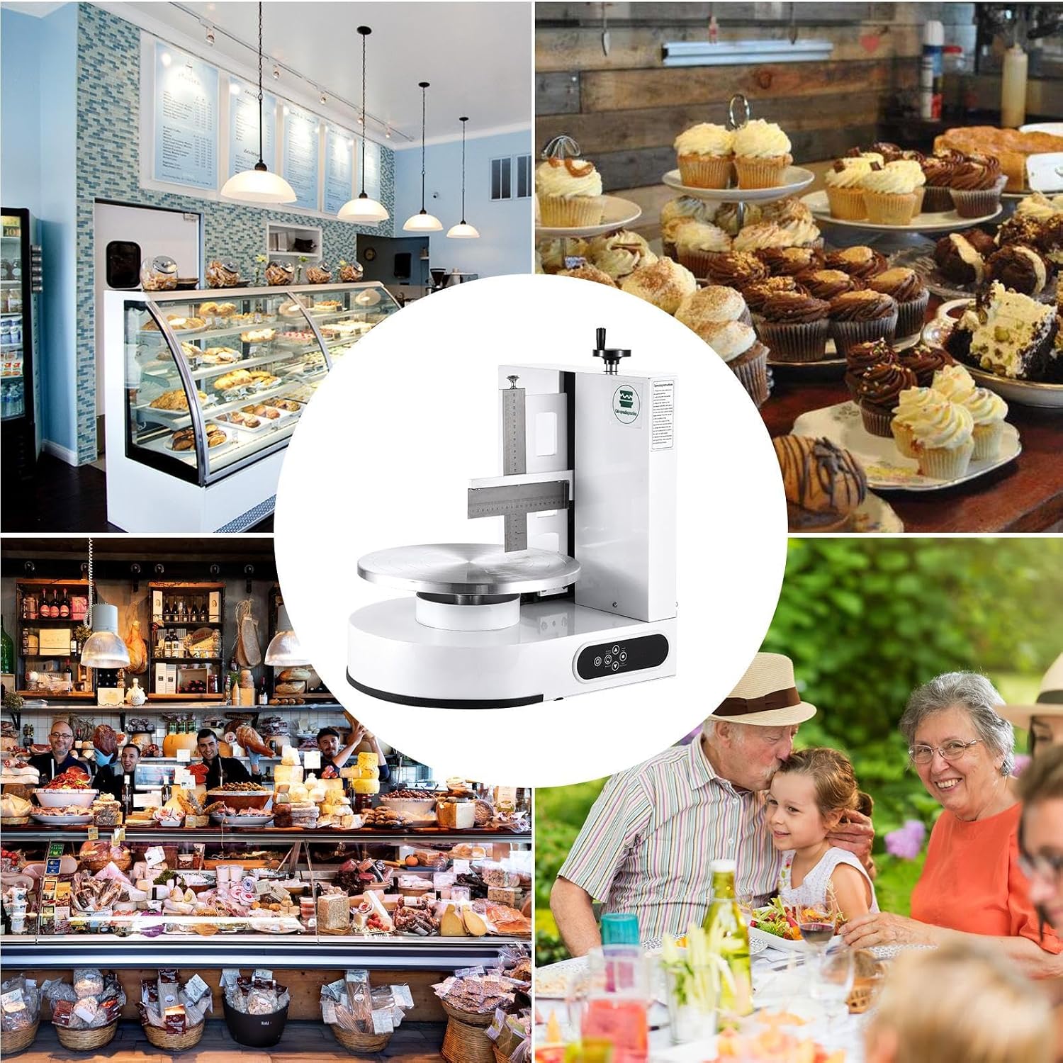 Cake Decorating Machine - Electric Cream Butter Coating Machine | Quiet Decorating Tools Semi-Automatic Surfaces Scraper for Dessert Shops, Parties