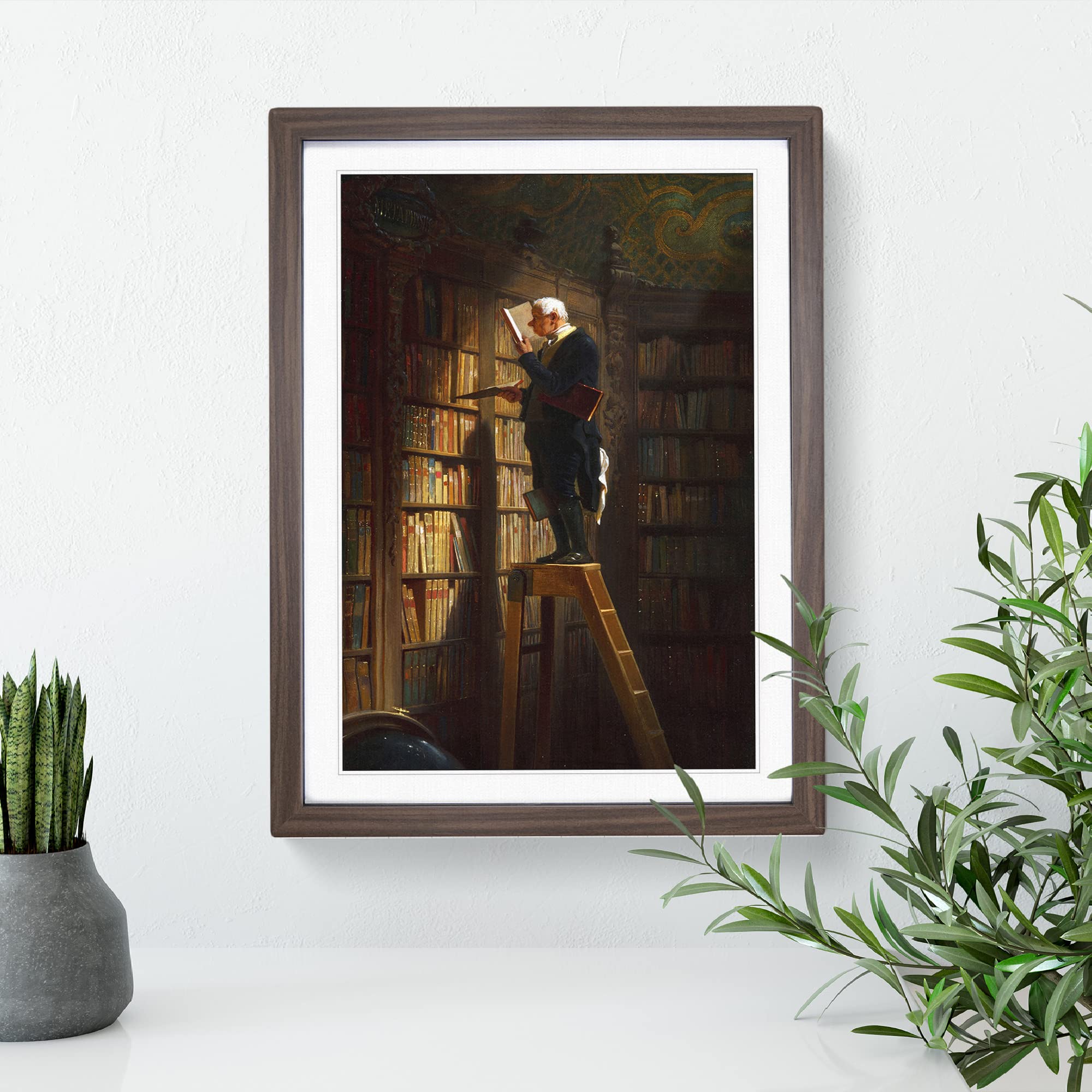 Bookworm By Carl Spitzweg Classic Painting Framed Wall Art Print - Image 3