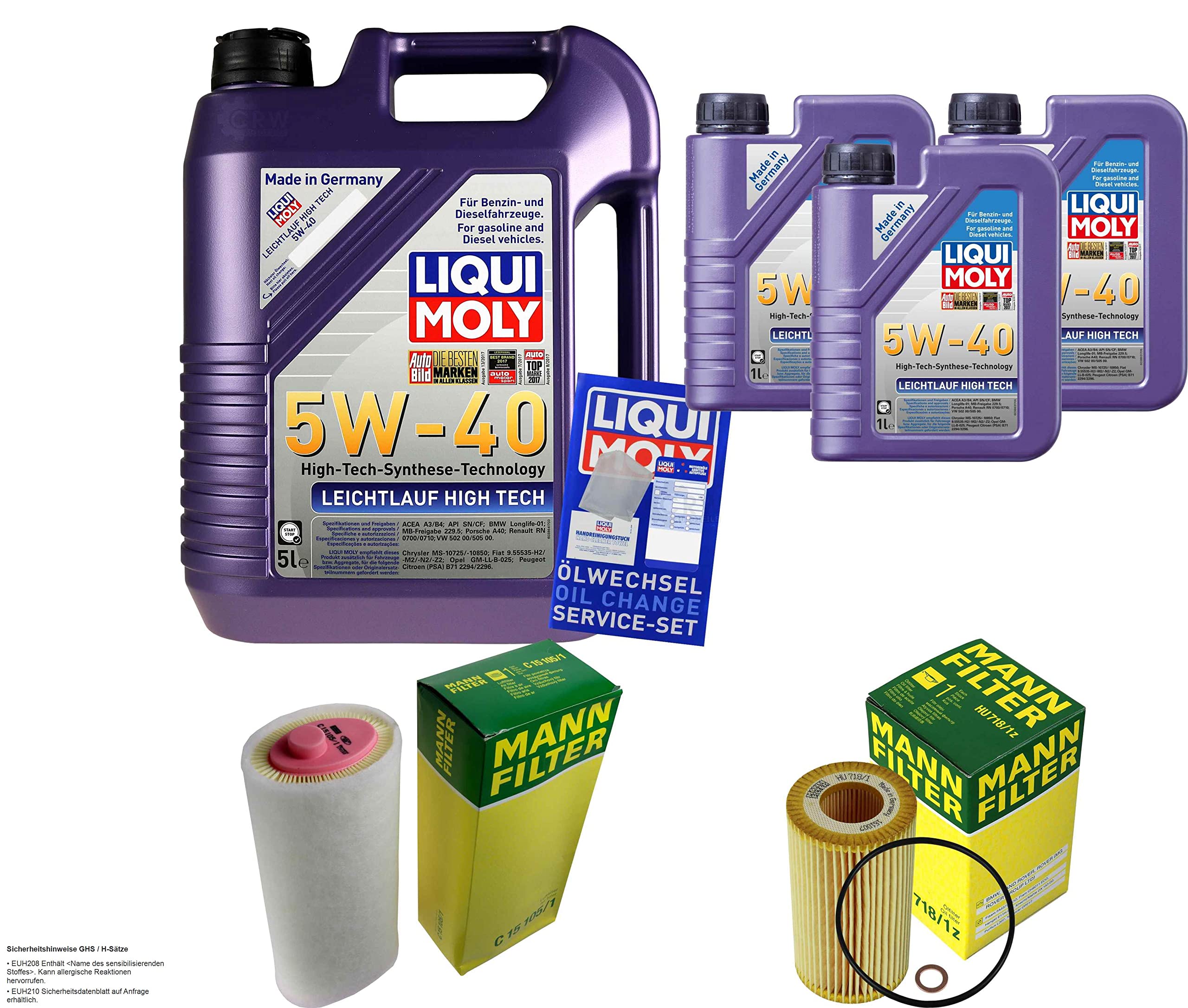 Kit d'inspection 8 l LM LL High Tech 5W-40 + filtre à air MANN