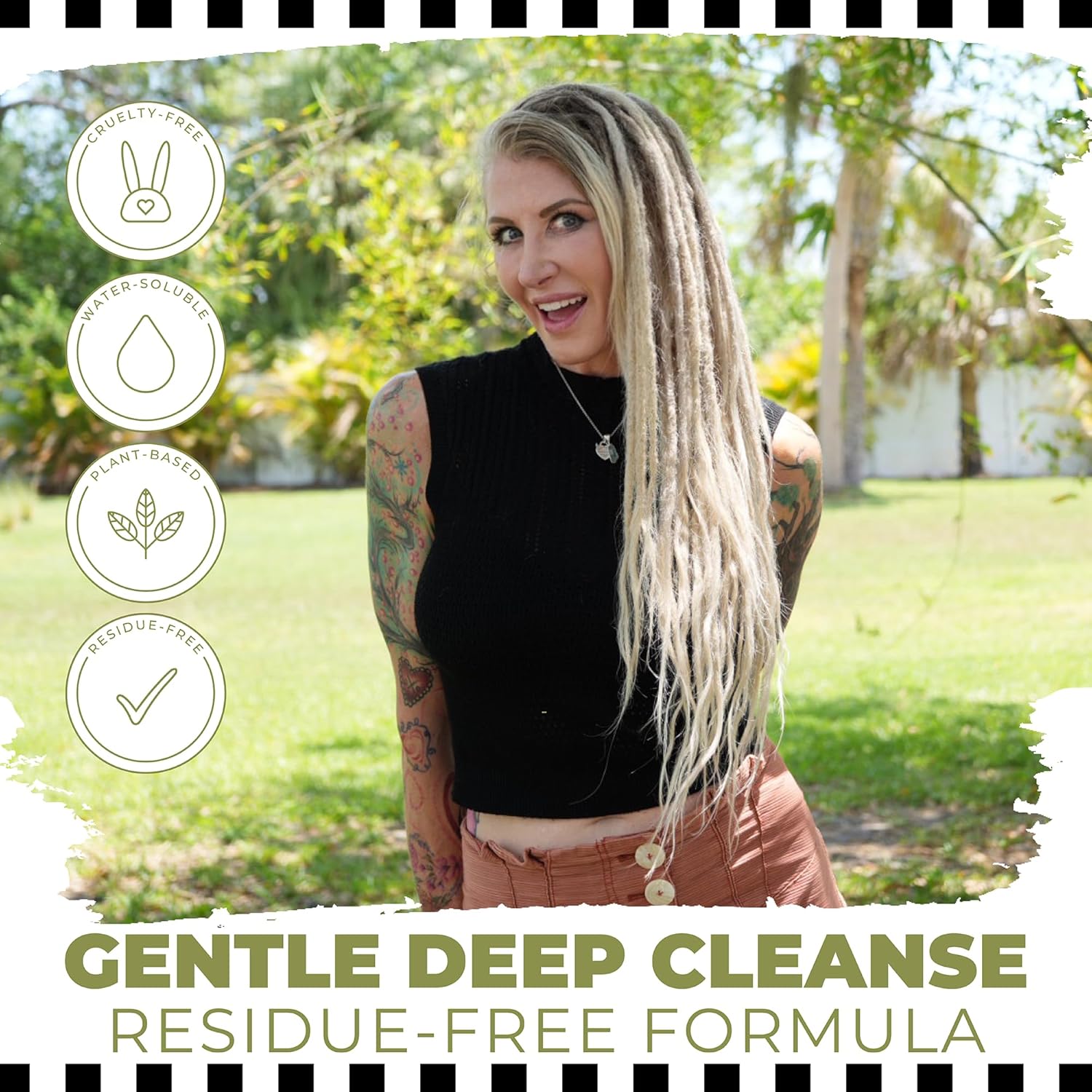 Dollylocks Clarifying Liquid Shampoo | Tea Tree Spearmint | Paraben-free, Plant-Based, Vegan, Residue-Free Loc, Braid, Dreadlock Care | All hair types | 8oz