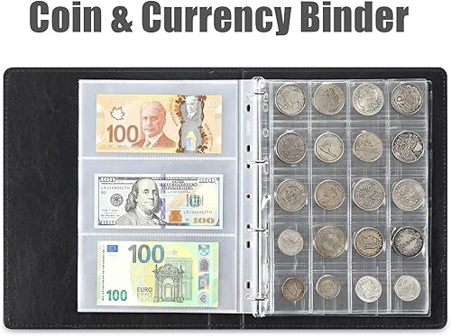 Miniatura 9 de Álbum para colección de monedas para coleccionistas, 300 bolsillos, colección de monedas, suministros para carpetas de libros (300 bolsillos,