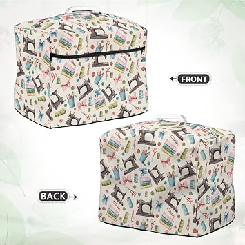 Sewing Accessories Pattern Dust Cover for Sewing Machine with Handle Anti Dust Anti Scratch Sewing Machine Cover Protective Case for Machine with Handle