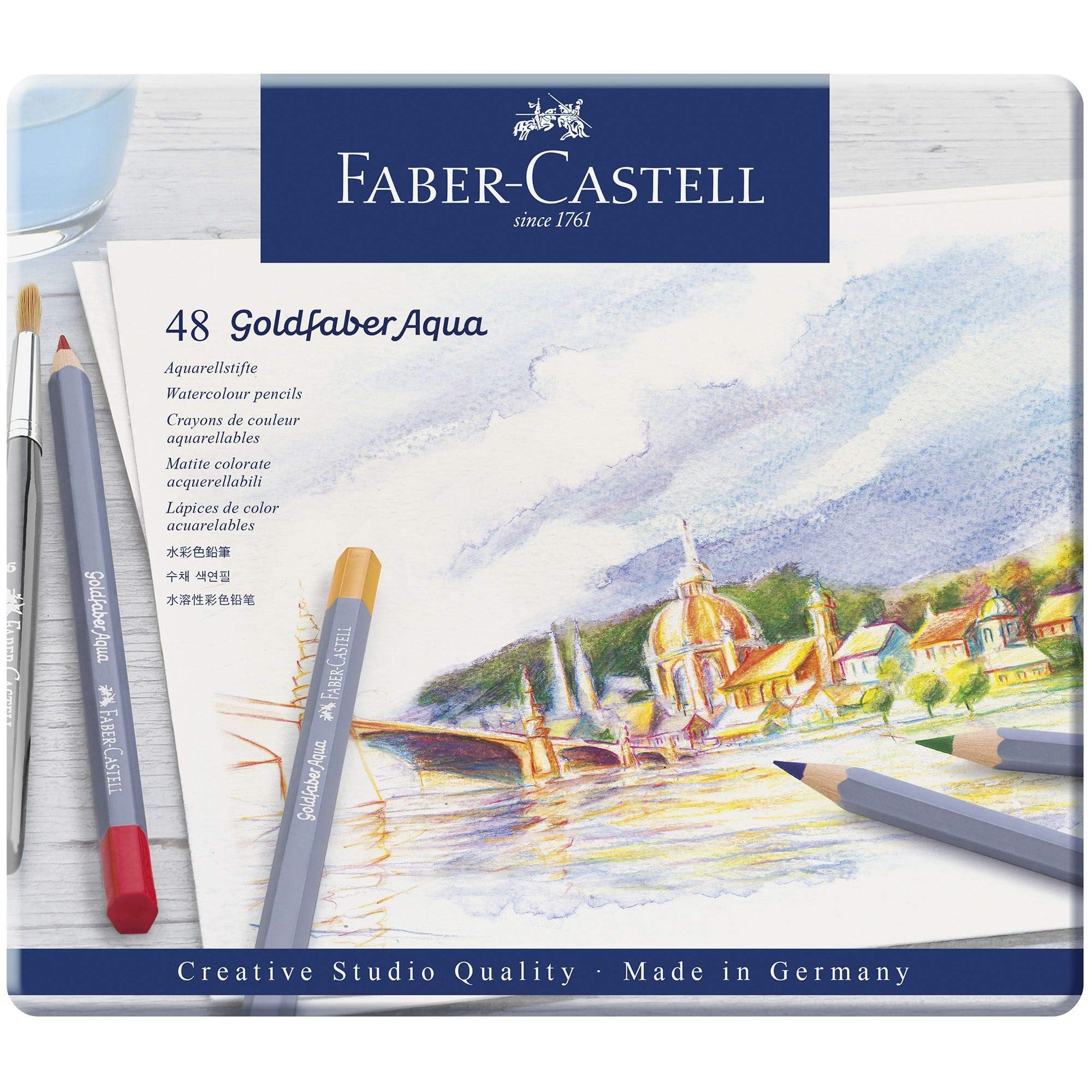 Faber-Castell Goldfaber 色鉛筆　48色セット　缶入り Amazon.co.jp: ファーバーカステル ゴールドファーバー アクア 水彩