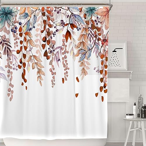 Miniatura 3 de Bonsai Tree Cortina de ducha de otoño de 36 x 72 pulgadas, decoración de baño de hojas de arce otoñal, cortinas de ducha de otoño para baño, juego