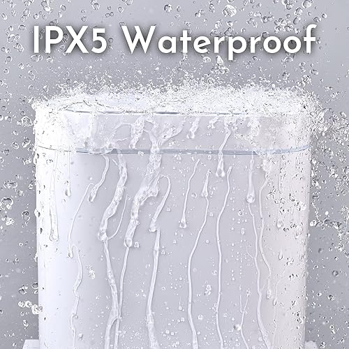 Miniatura 5 de Basurero de baño con tapa de 2 galones delgado con sensor de movimiento, cubo de basura de plástico automático estrecho para dormitorio, sala de