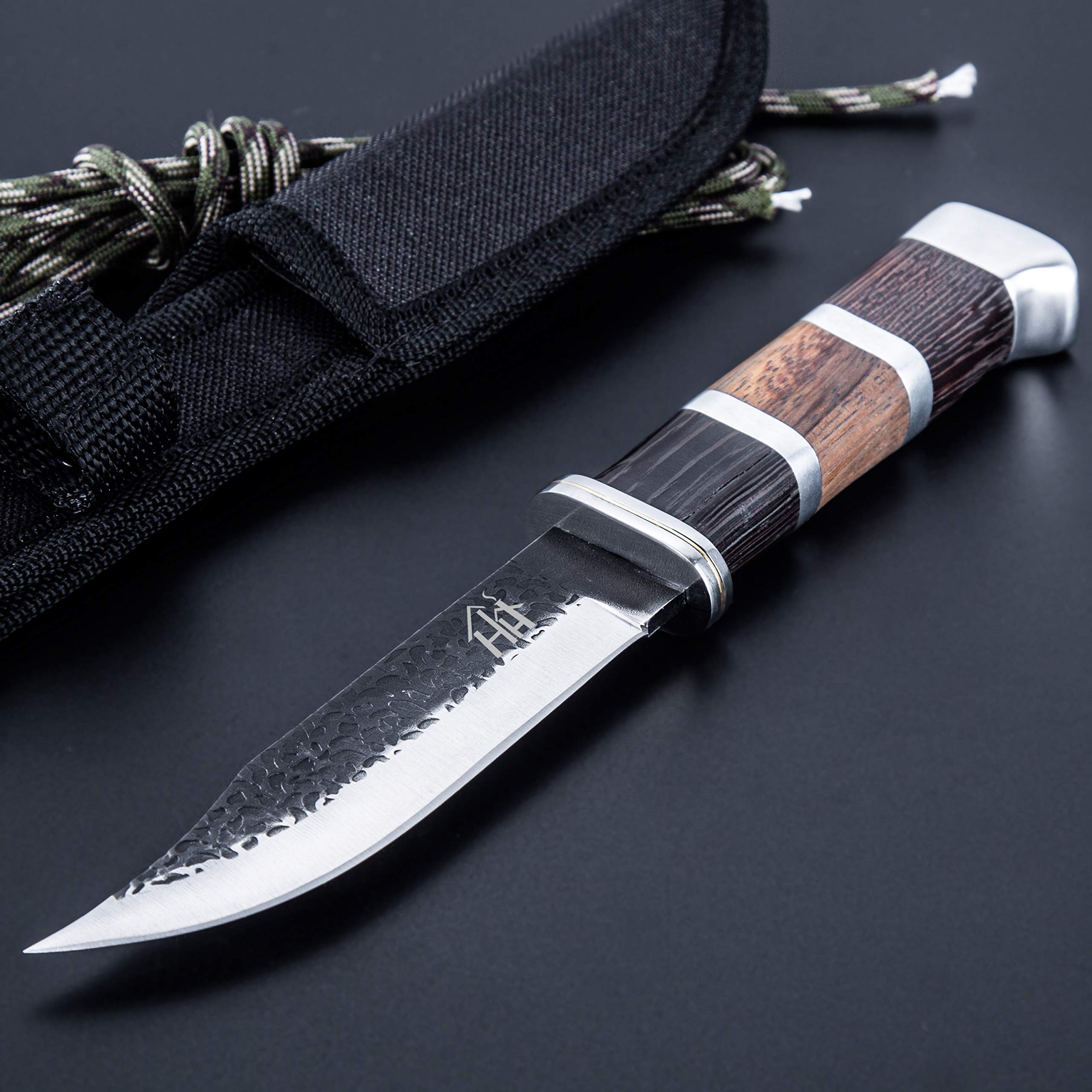 Hobby Hut HH-353 Cuchillo de caza con vaina hoja fija marrón