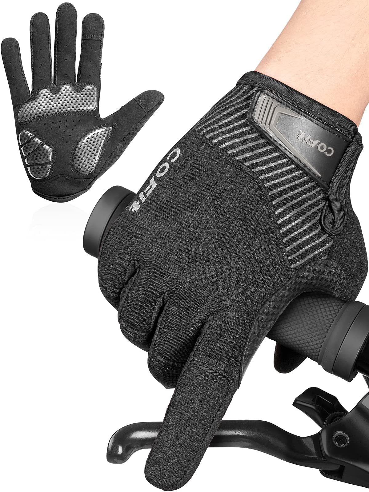 COFIT Anti-Slip Cycling Gloves, Touchscreen Full Finger Gloves Men Women Mountain Bike Gloves for BMX ATV MTB Riding, Road Racing, Bicycle, Climbing, Boating etc