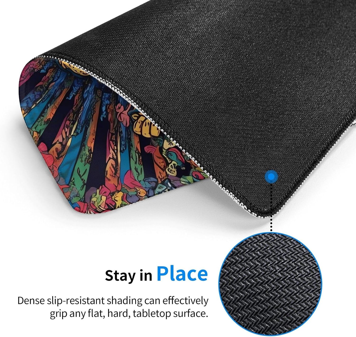Grateful Dancing Bear Mouse Pad with Stitched Edge, Comfortable Mouse Pads with Non-Slip Rubber Base Gaming Mouse Mat Washable Mousepads Computers Laptop Desk Accessories for Office 10 x 12 inch image 2