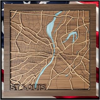 St Louis, MO, Wall Art, Handmade in the USA - 3d Wooden Map - STL, Missouri Souvenir and Gift Maps