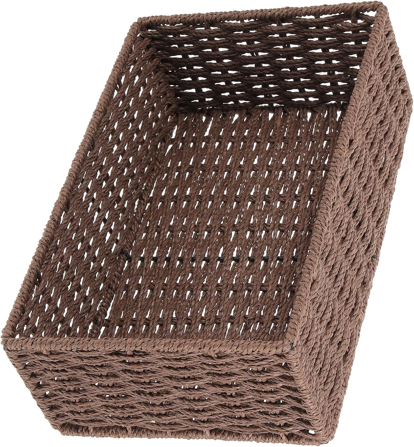 Paper Rope Basket Strong Woven Storage Organizer for Fruits Snacks