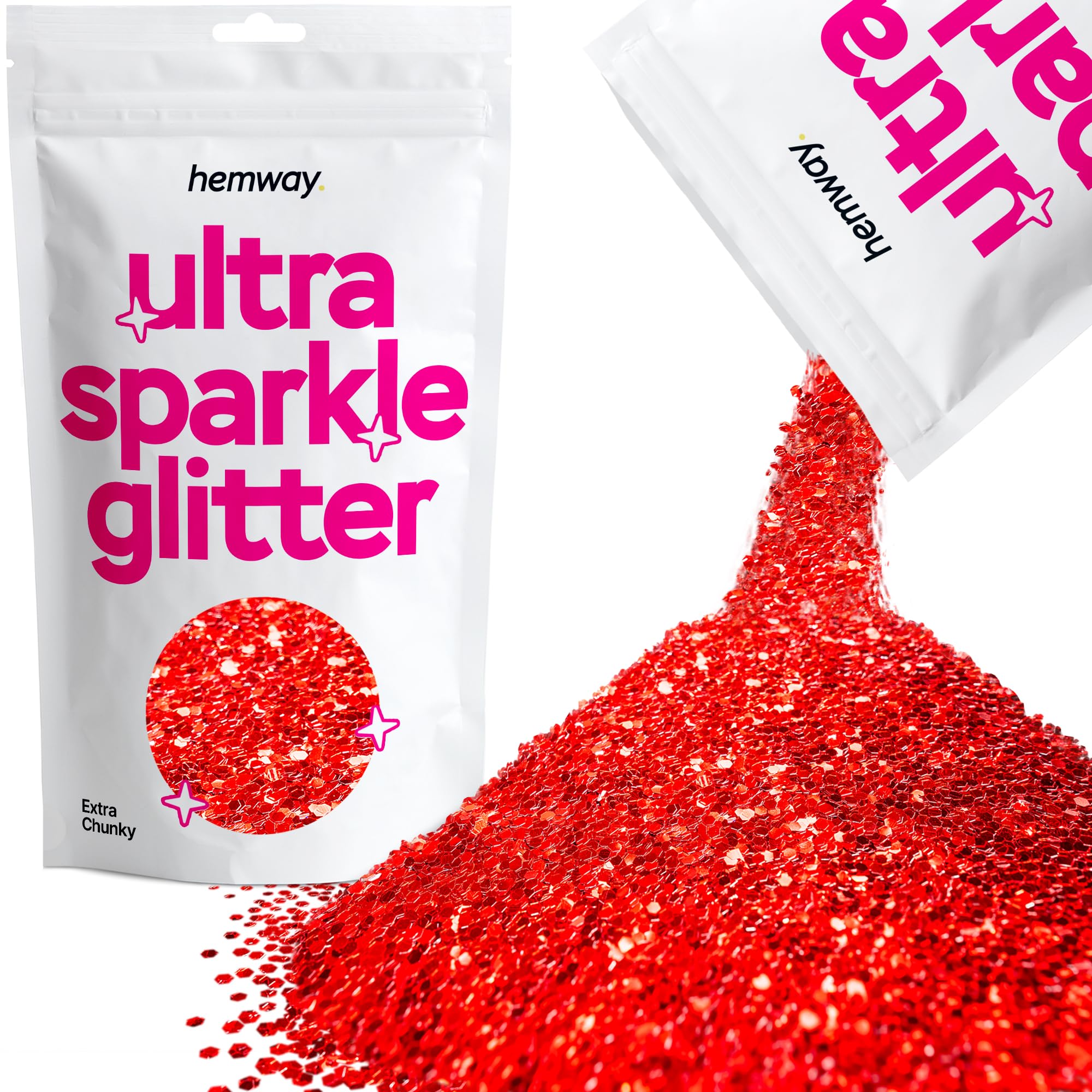 Hemway Ultra Sparkle Glitter Baby Pink Iridescent 100g Fine | Glitter for Arts & Craft, Makeup, Nail Art, Crafting, Card Making, Sparkle Decoration — view 229