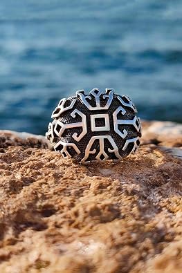 Trend Collection Labirent Şövalye Model Gümüş Kaplama Ayarlanabilir Erkek Yüzük