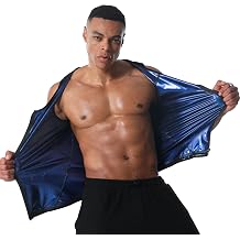 Sauna Vest for Men Workout Zipper Shirt Slimming Body Shaper Waist Trainer Tank Top for Fitness Gym Exercise Running