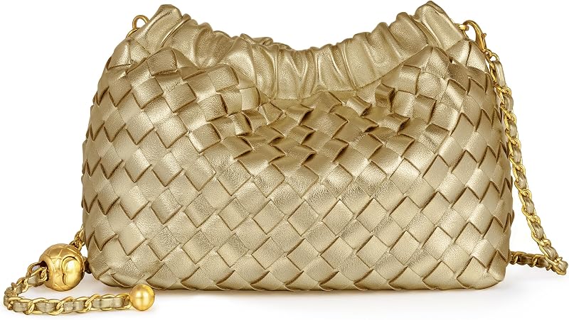 Joryin Woven Women's Crossbody Bag & Evening Purse, Trendy Dumpling Clutch & Hobo Cloud Shoulder Bag Trendy Dumpling Clutch