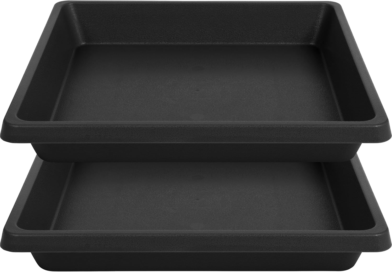 Square Plant Saucer 18 Inch 2 Pack, Extra-Deep Large Saucers for Potted Plants, Plastic Plant Trays for Indoors No Holes, Plant Water Catcher Tray, Flower Pot Drip Trays Plant Plate 18"(2Pack) Black