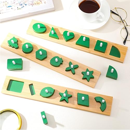 Miniatura 3 de Wettarn Juego de 3 actividades de demencia para personas mayores con clasificación de formas geométricas Alzheimer Productos para ancianos