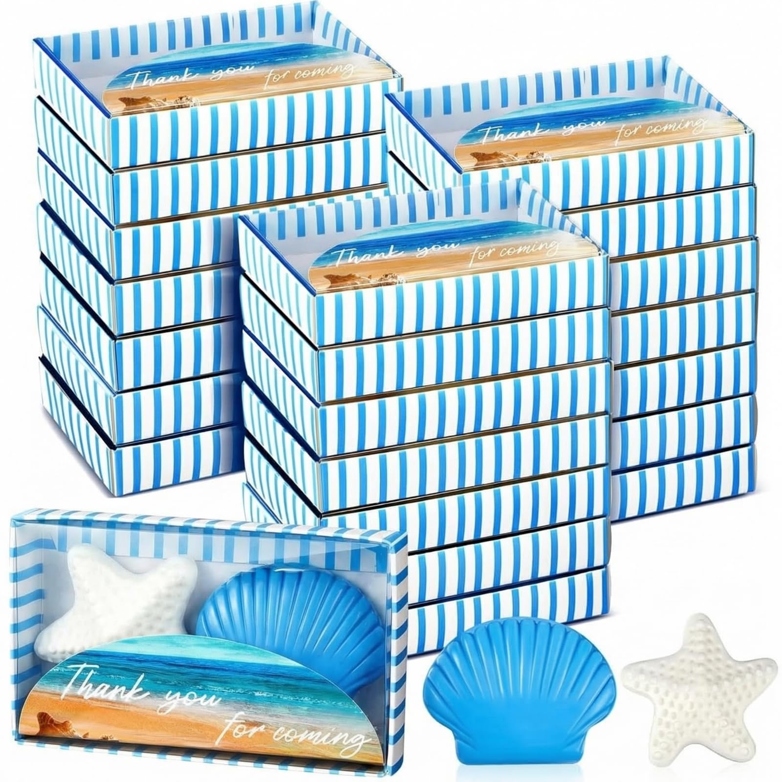 Loopeer Set di 24 saponette a forma di stella marina con conchiglie per