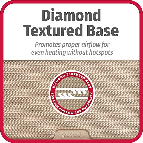 Miniatura 7 de GoodCook Best Bake - Sartén dividida de acero al carbono texturizado antiadherente, 11 x 17 pulgadas, bronce