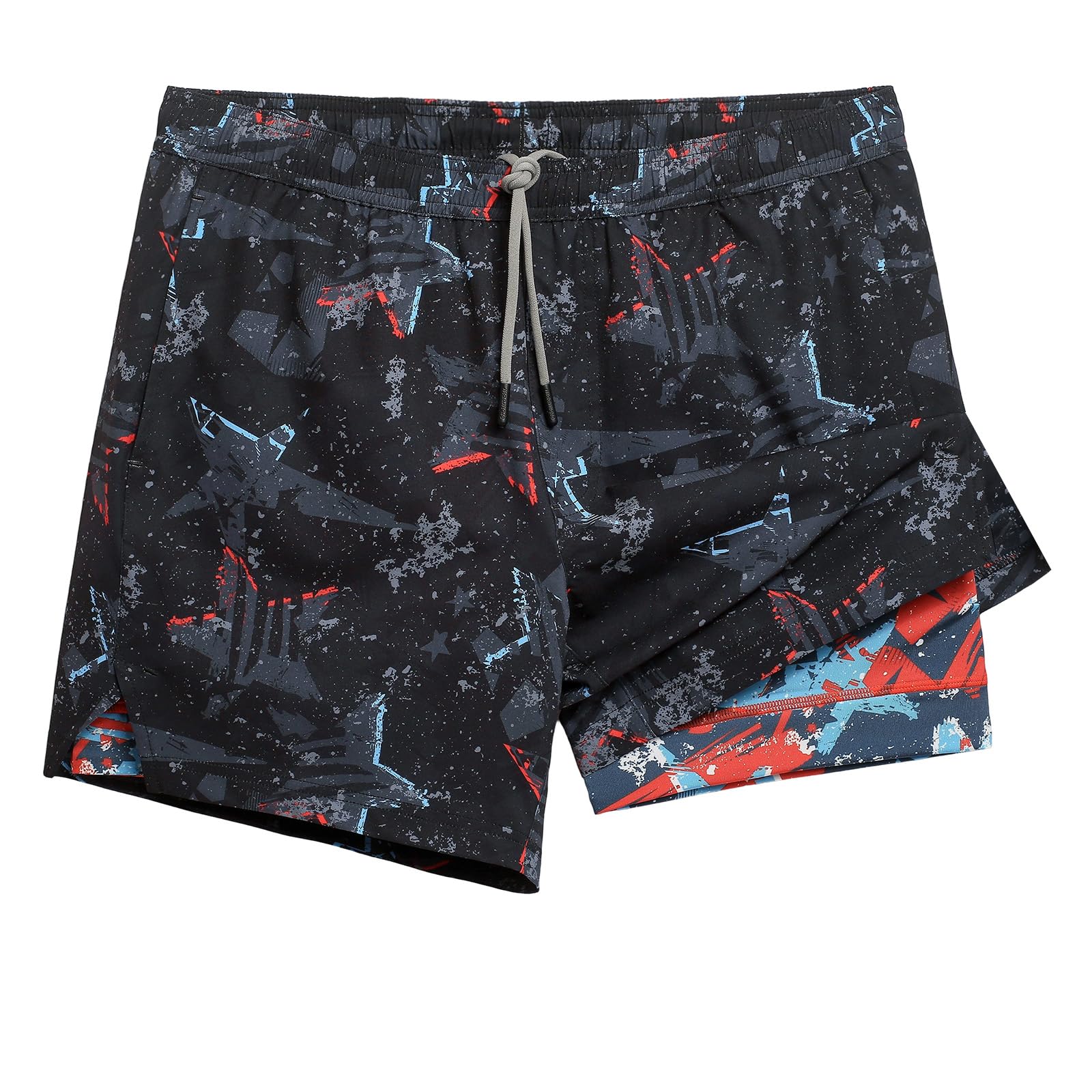 maamgic Mens 5" Gym Running Shorts for Men 2 in 1 Quick Dry Workout Athletic Shorts