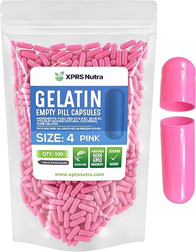 Miniatura 1 de XPRS Nutra Cápsulas vacías tamaño 4  500 cápsulas pequeñas de gelatina vacías  Cápsulas vacías de píldora para llenado de cápsulas de bricolaje