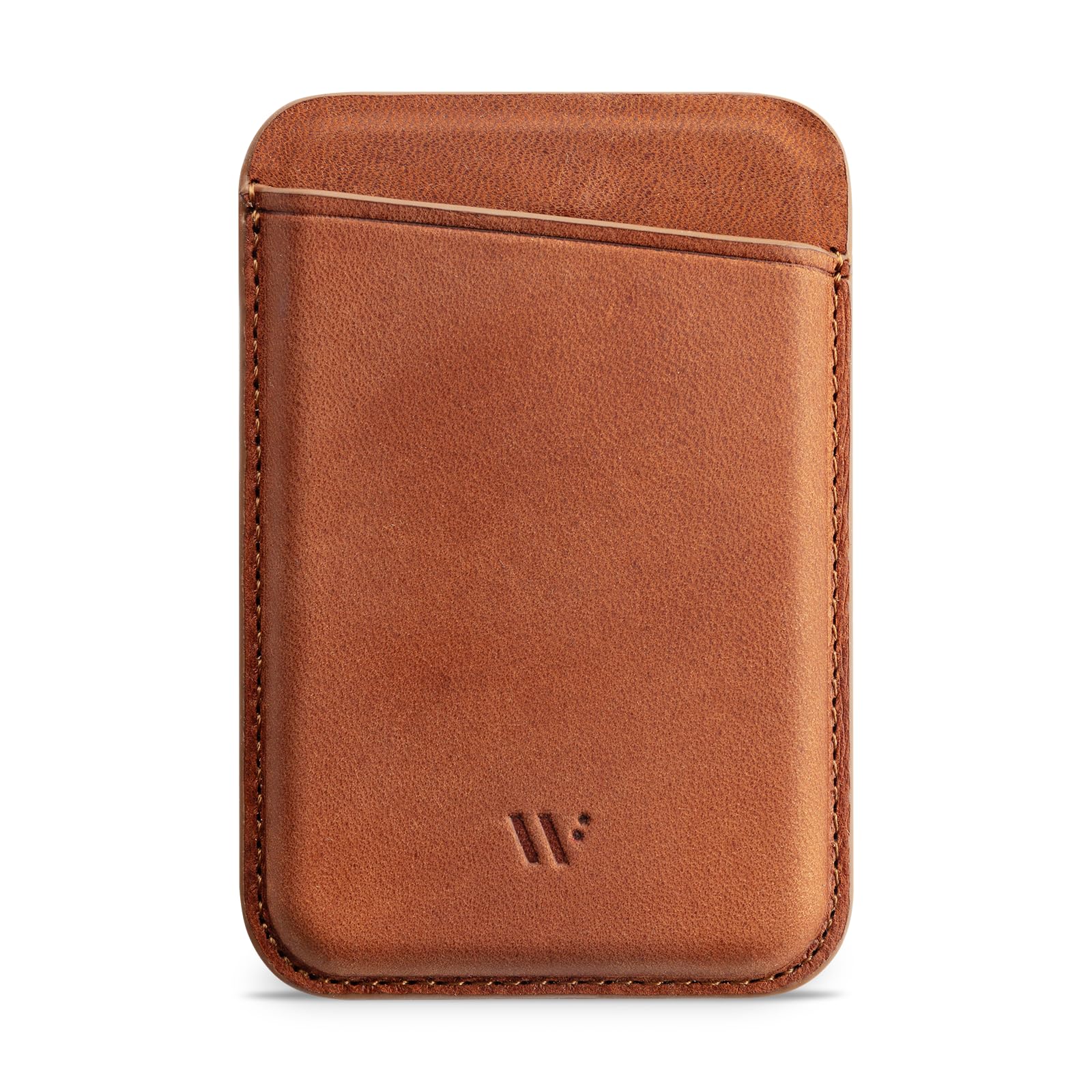WIIUKA magnetisches Leder Wallet kompatibel mit MagSafe, Hülle für iPhone 17/16 / 15/14 / 13 Serie Kartenhalter, Vintage Cognac