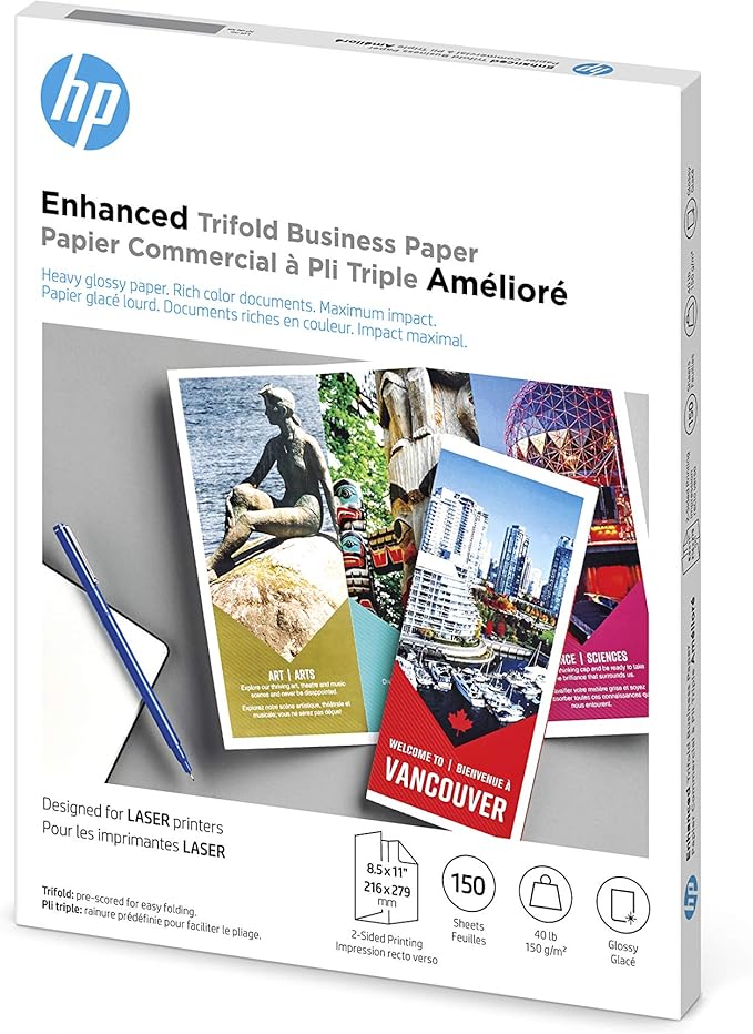 250 Trifold Brochures 38lb Double Sided Laser SemiGloss 11 x 17 Large