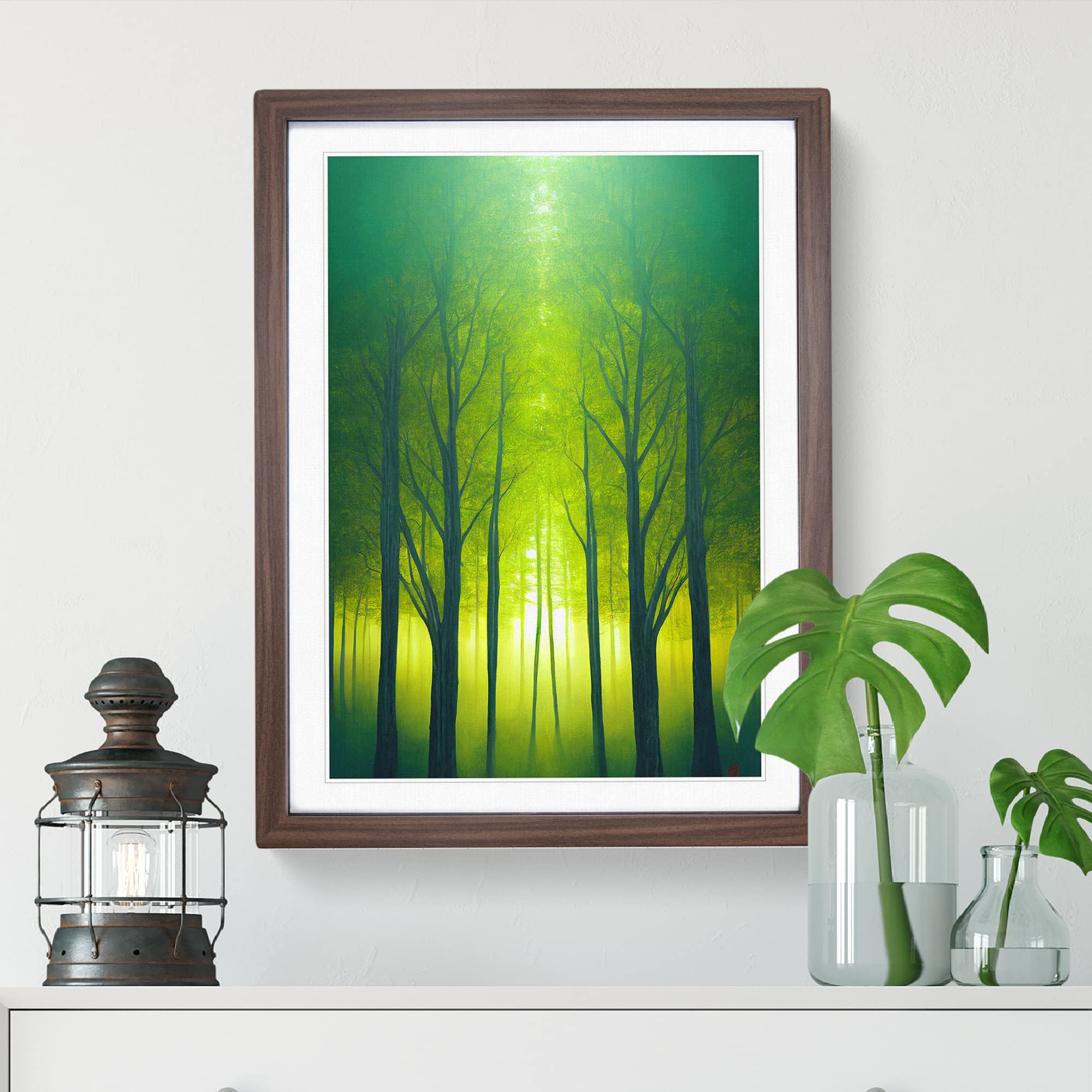 Heavenly Forest Framed Print, Walnut, A3 (34 x 46 cm) - Image 3