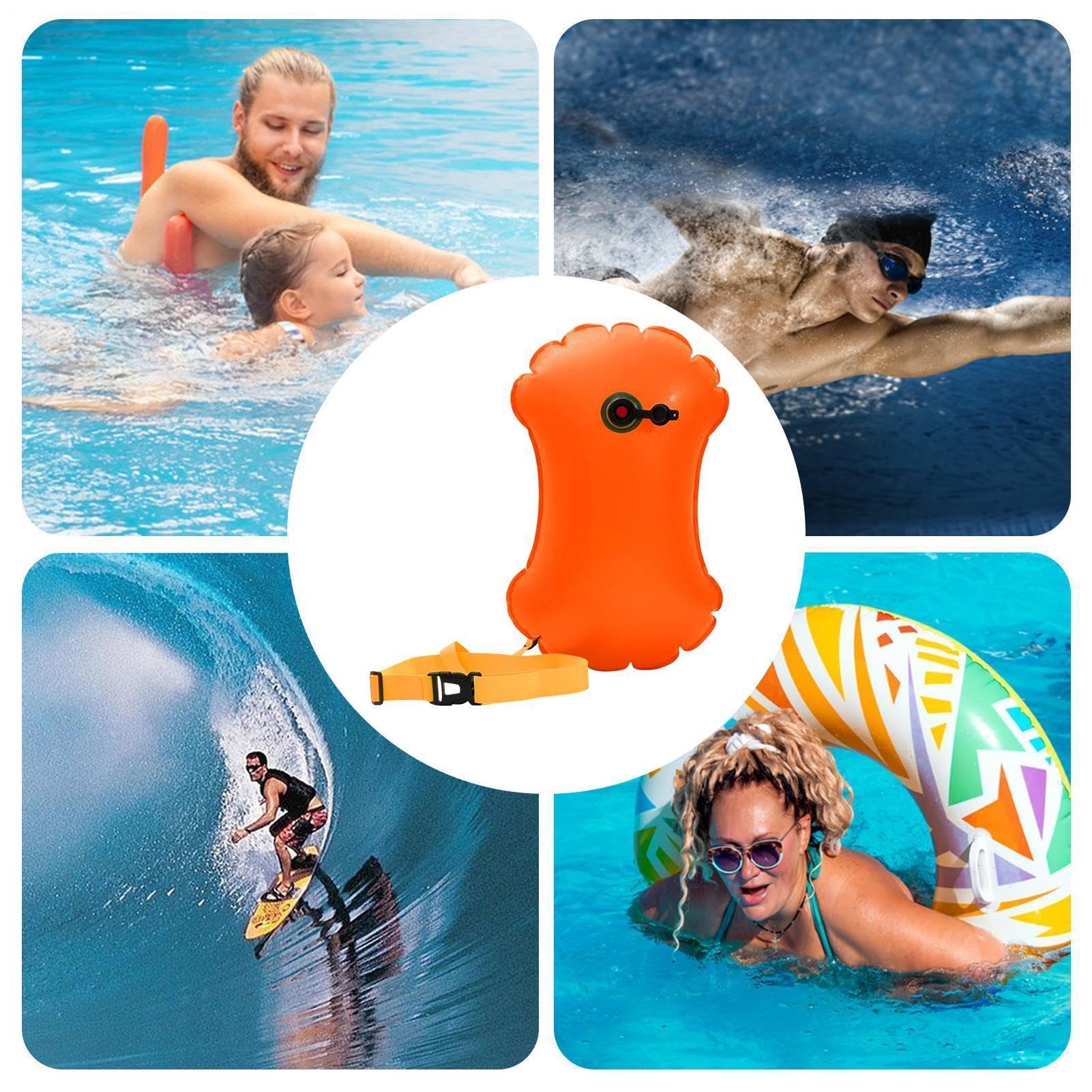 Boy da nuoto in acqua aperta, sicurezza portatile ad alta visibilità | Boa da nuoto per - triatleti nuotatori kayak snorkeling all'aperto in mare lago elfo competizione di allenamento