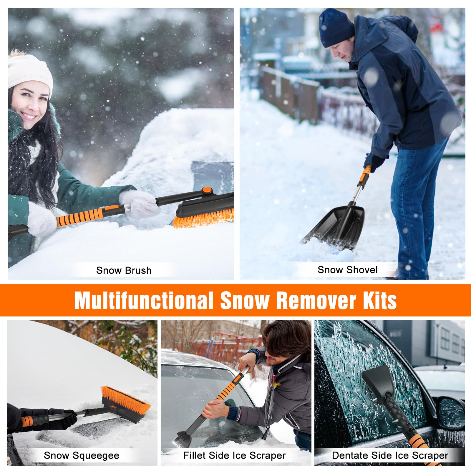 Snow Pusher, Polypropylene Blade, D-Grip