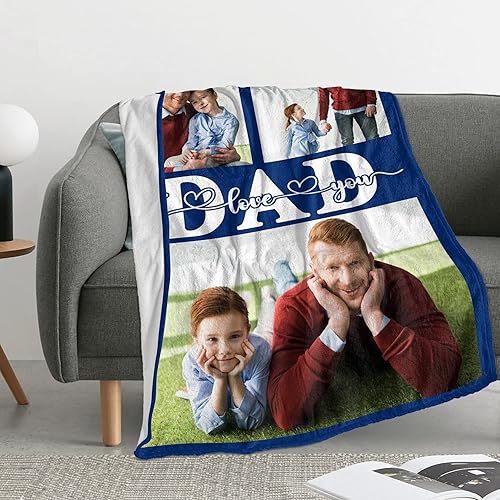 Miniatura 6 de Youltar Manta personalizada con foto, regalos personalizados para el Día del Padre y cumpleaños para papá de parte de hija o hijo, manta