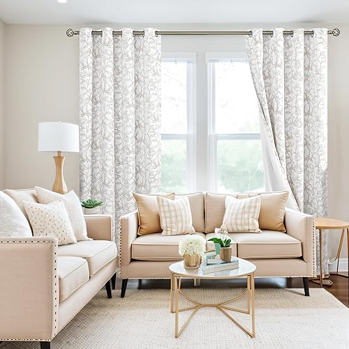 Miniatura 2 de BGment Cortinas blancas 100% opacas de 63 pulgadas de largo para sala de estar, aislamiento térmico, insonorización, con ojales, bloqueo de luz