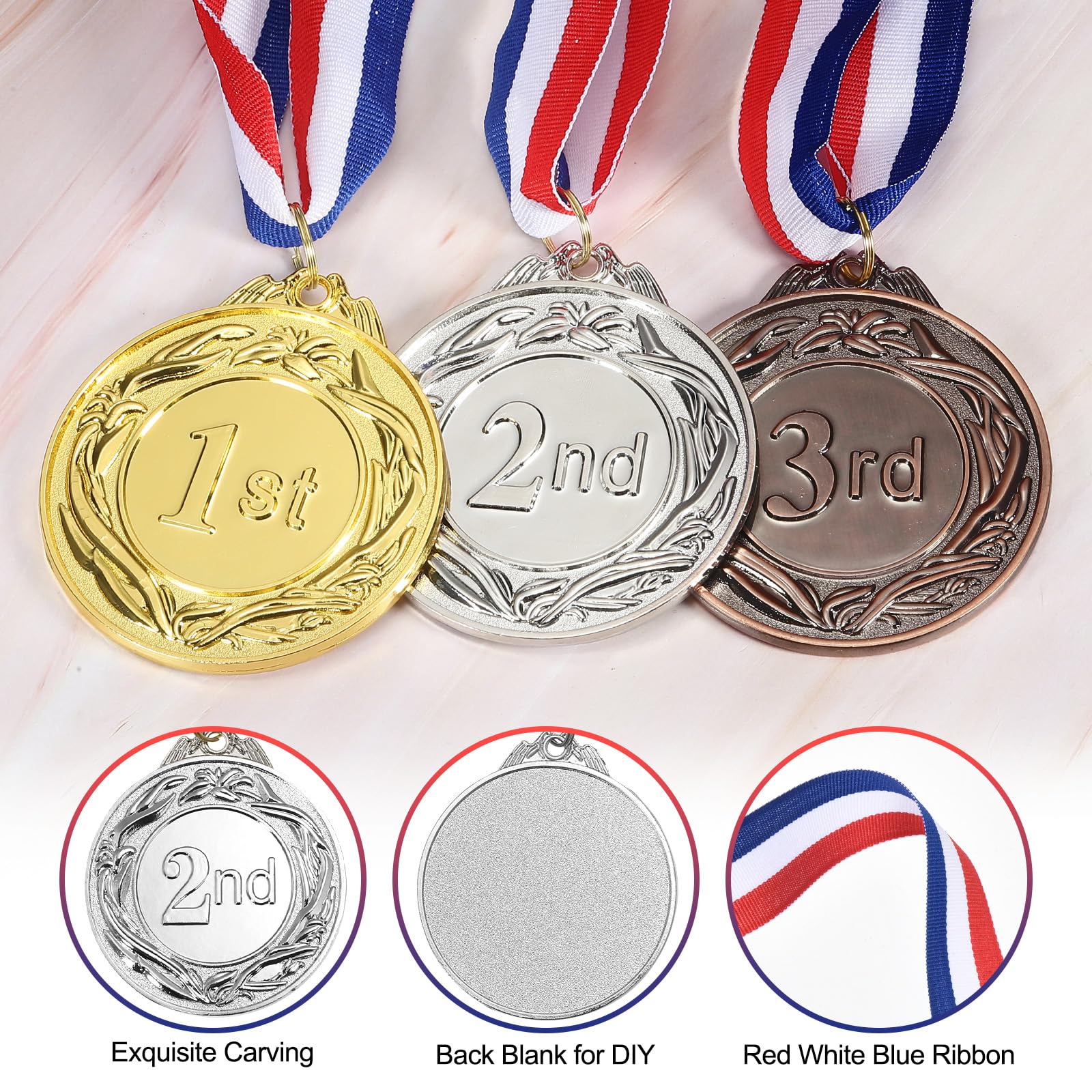 PATIKIL Silver Award Medals 2.6 Inch - Image 3