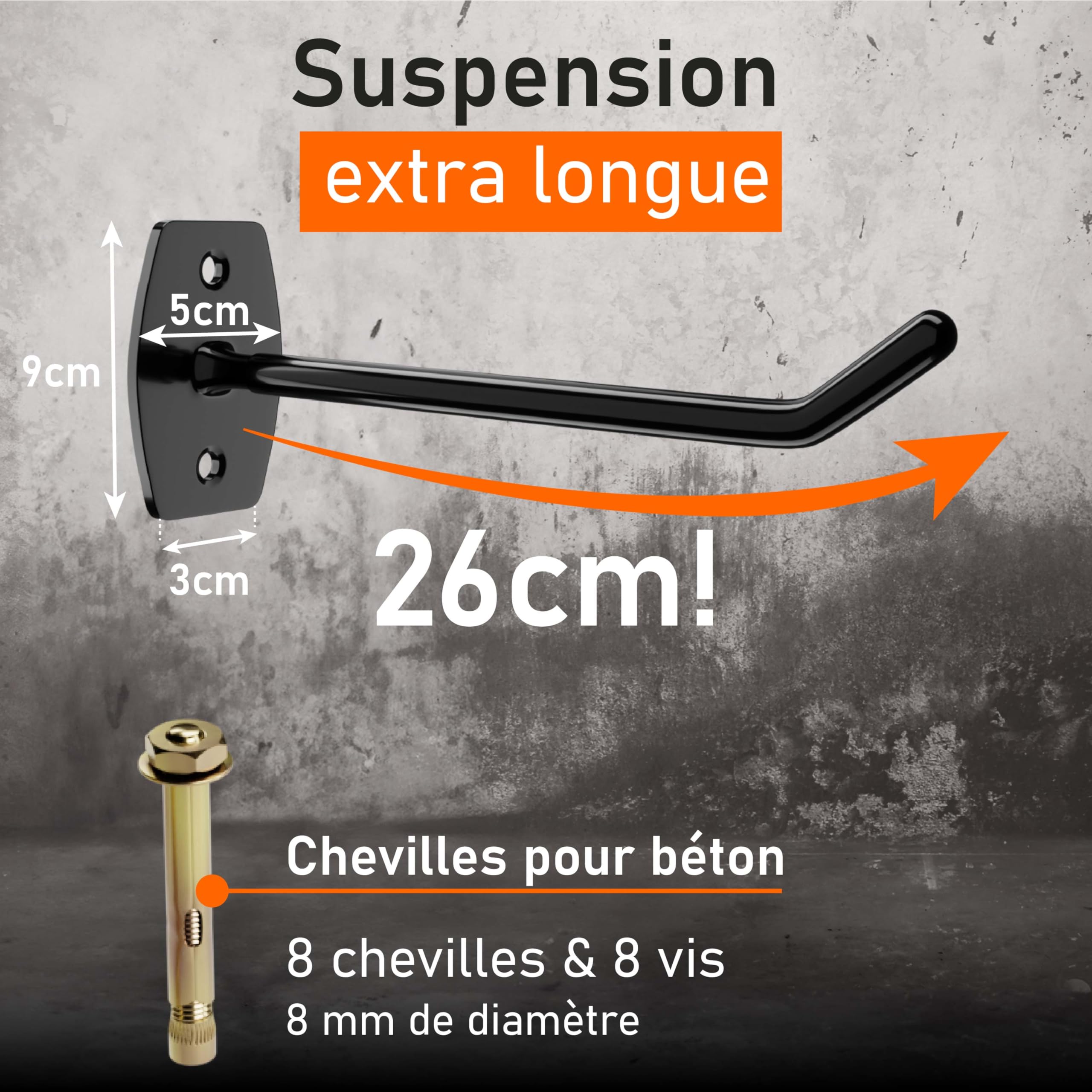 upgrade4cars Range Pneu Voiture Mural pour 4 Jantes | Crochets Mur pour Pneus | Support Roue jusqu'à 22 Pouces