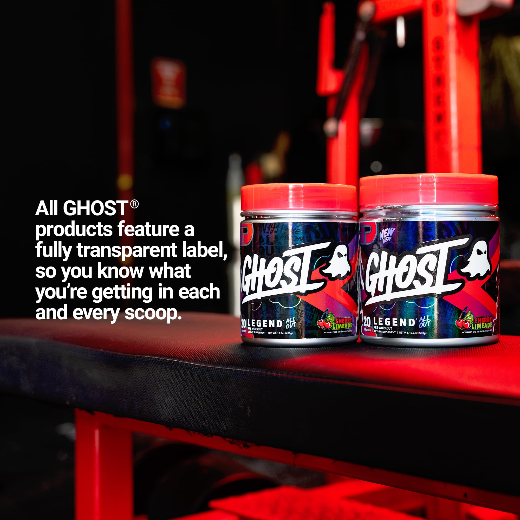 GHOST Legend All Out Pre-Workout Powder, Cherry Limeade, 20 Servings — Amazon image 5