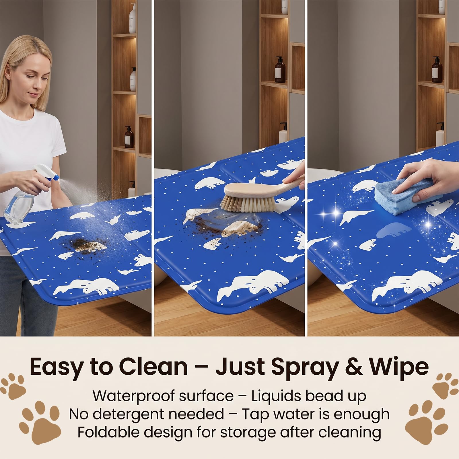 Alfombra Refrescante para Perro Gato,Mascotas Alfombrilla Autoenfriante,Camas refrescante para Mascotas,Prueba de Arañazos/Impermeable/Antideslizante,para en Verano,50x60cm, L, Azul