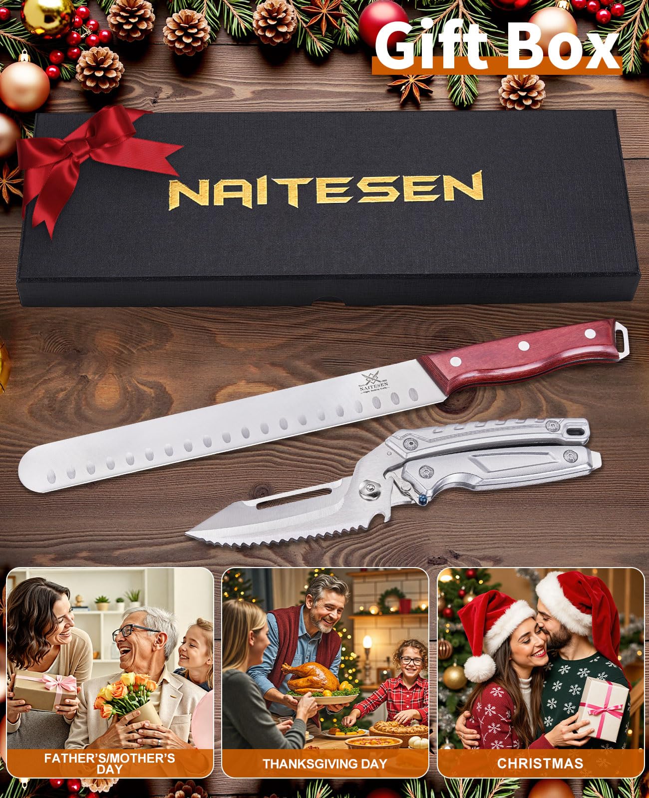 Naitesen 2PCS Brisket Carving Knife and All Purpose Kitchen Shears Set — Amazon image 6