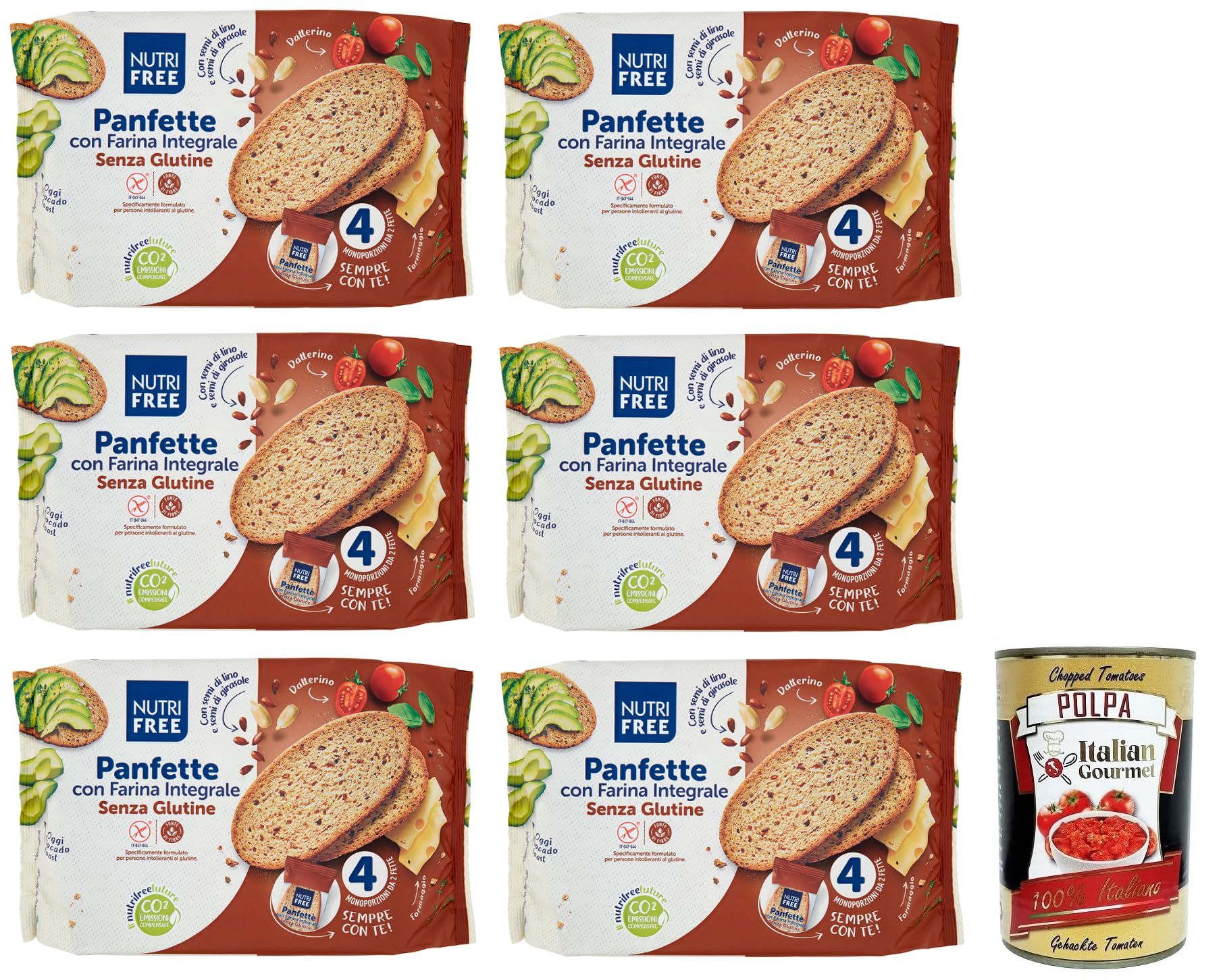 Italian Gourmet Panfette con Farina Integrale Brot 6 x 340g glutenfrei