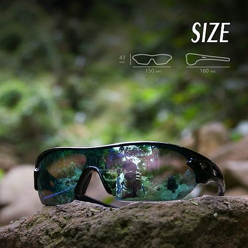 Miniatura 5 de Gafas polarizadas deportivas para sol Torege con 5 lentes intercambiables para hombre y mujer para ciclismo correr conducir pesca golf béisbol TR002