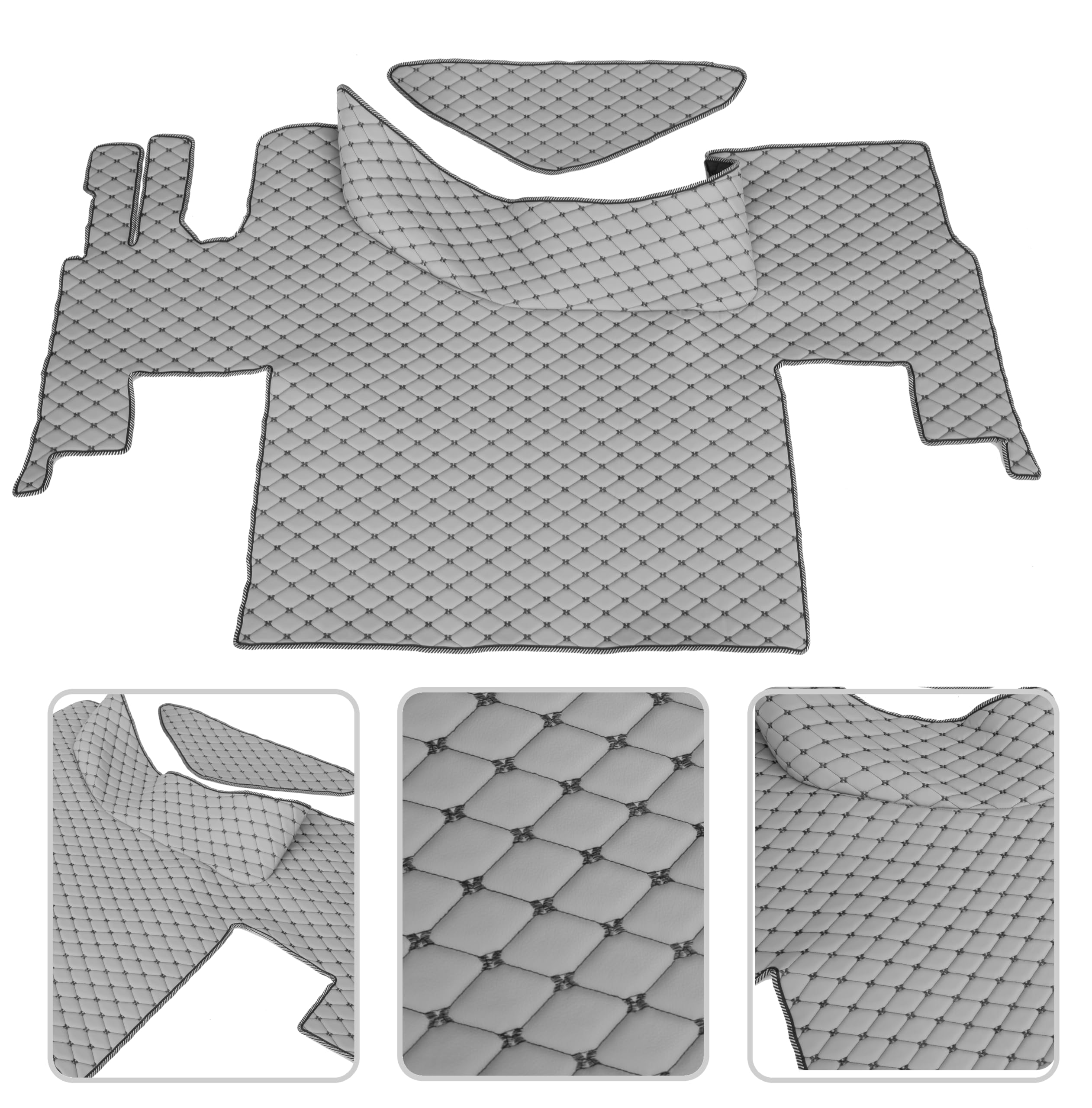 Alfombrillas de coche compatibles con Renault Gama T, Range T, fondo plano, 2014+ (negro gris)