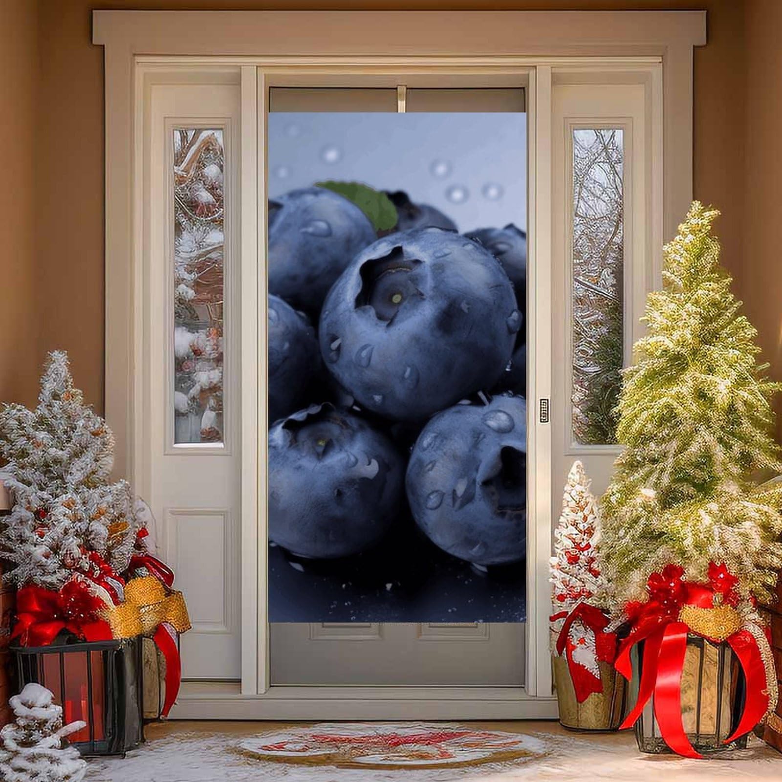 NTVOWPZO Blueberry Door Curtains for Doorway Privacy Dividers Door Banner Blackout Curtains Fabric Door Window Curtain for Home Bedroom Kitchen Decor 35.4x70.9 in Decorative Banner