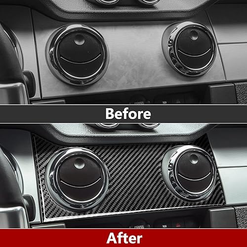 Miniatura 101 de Car Air Conditioning Control Panel Sticker Cover for Ford Mustang GT Shelby 2005 2006 2007 2008 2009 Accessories Carbon Fiber Decal Air Conditioning